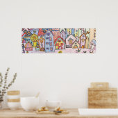 tekening van kinderen in de stad poster (Keuken)