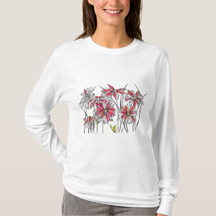 Tekening van kunstinkt, geslepen Daisy Flowers T-shirt