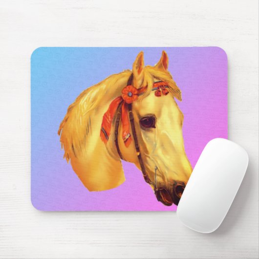 tekening van kunstpaarden muismat (Met muis)