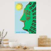 Tekening van Machu_Picchu Cusco Peru Poster (Keuken)