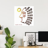 Tekening van Machu_Picchu Silhouet Poster (Thuiskantoor)
