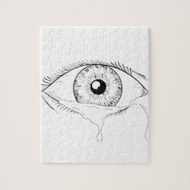 Tekening van menselijke ogen droogscheuren legpuzzel