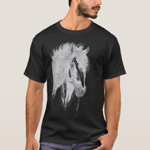 Tekening van paarden voor paardenrennen t-shirt