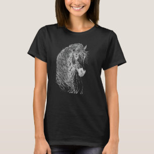 Tekening van paarden voor paardenrennen t-shirt