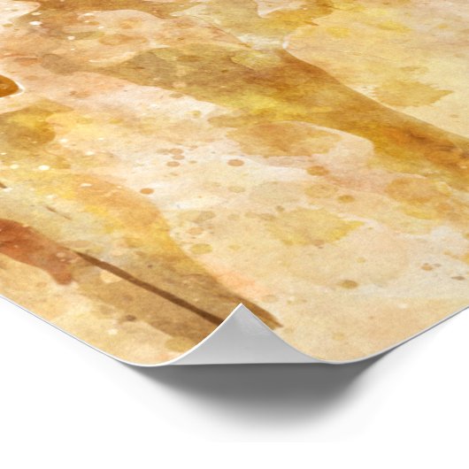 Tekening van paardenkop waterverf poster (Hoek)