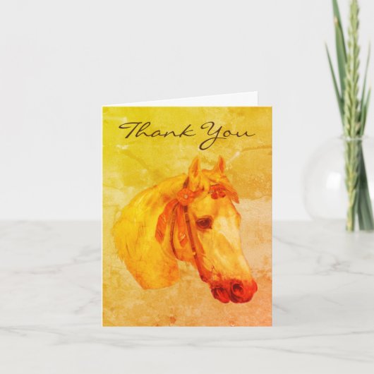  tekening van paardenpenkop Hartelijk dank Bedankkaart (Voorkant)