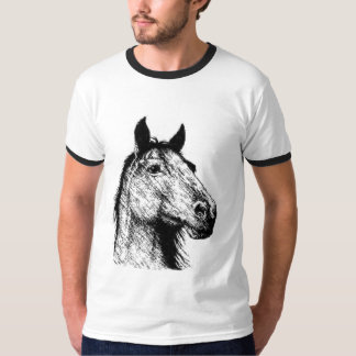 Tekening van paardenpotlood t-shirt