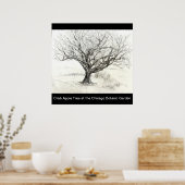 Tekening van pen- en inktboom poster (Keuken)