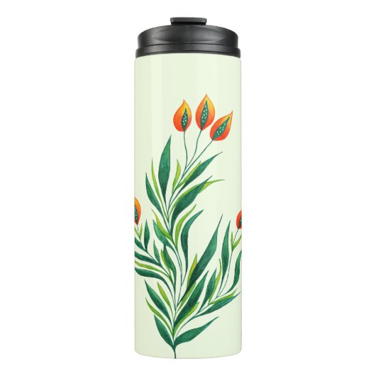 Tekening van Plant Abstract botanische kunst Thermosbeker (Voorkant)