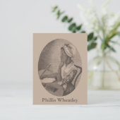  tekening van Poet Phillis Wheatley Briefkaart (Staand voorkant)