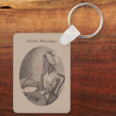 tekening van Poet Phillis Wheatley Sleutelhanger (Achterkant)