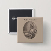tekening van Poet Phillis Wheatley Vierkante Button 5,1 Cm (Voorkant /achterkant)