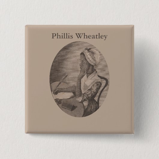 tekening van Poet Phillis Wheatley Vierkante Button 5,1 Cm (Voorkant)