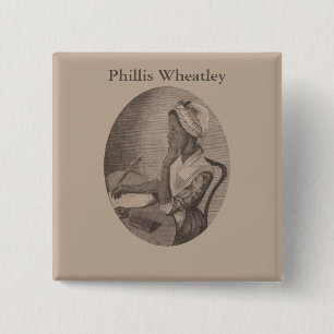tekening van Poet Phillis Wheatley Vierkante Button 5,1 Cm