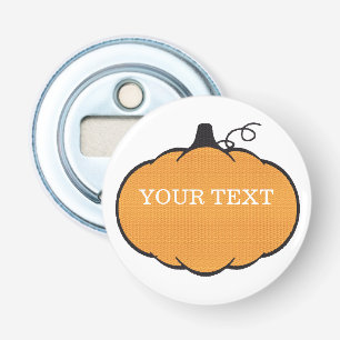 Tekening van pompoen in herfst met aangepaste teks button flesopener