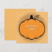Tekening van pompoen in herfst met aangepaste teks kaart (Voorkant / Achterkant)