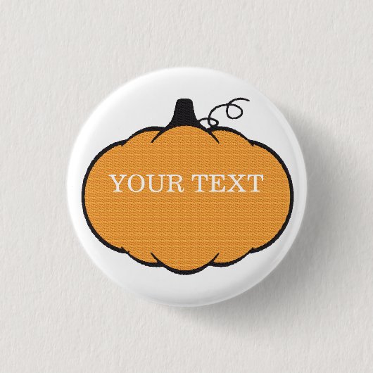 Tekening van pompoen in herfst met aangepaste teks ronde button 3,2 cm (Voorkant)