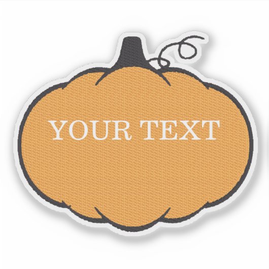 Tekening van pompoen in herfst met aangepaste teks sticker (Voorkant)