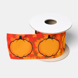 Tekening van pompoen in het herfstseizoen satijnen lint