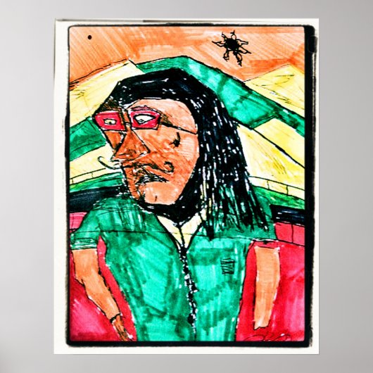 Tekening van profiel lezen poster (Voorkant)