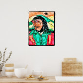 Tekening van profiel lezen poster (Keuken)