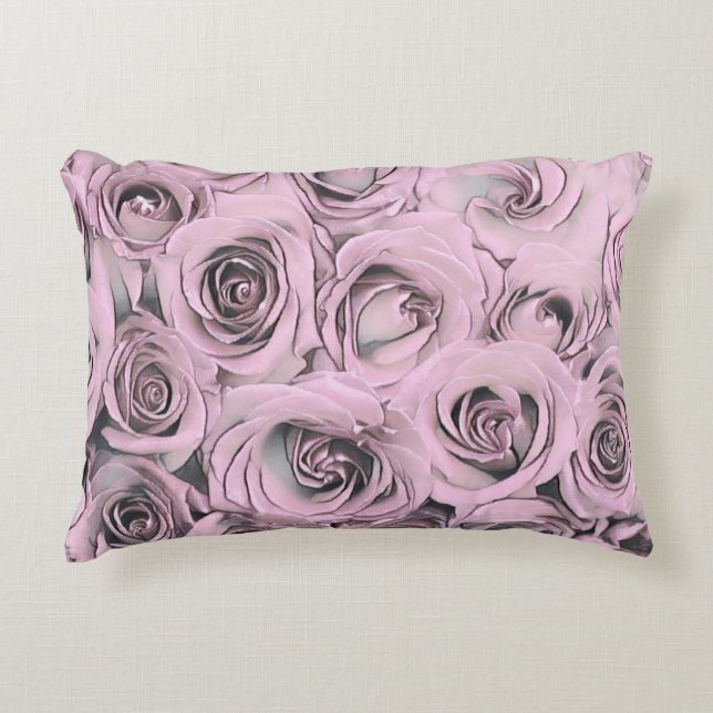 Tekening van roze rozen Accent Pillow Kussen (Voorkant)