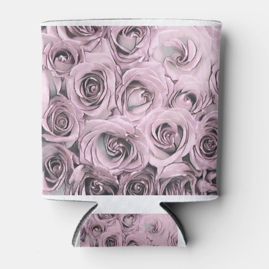 Tekening van roze rozen blikjeskoeler (Voorkant)