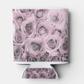 Tekening van roze rozen blikjeskoeler (Achterkant)