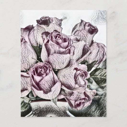 Tekening van roze rozen bucket Paper (Voorkant)