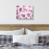 Tekening van roze rozen Canvasprint op spanram Canvas Afdruk (Insitu (Slaapkamer))