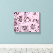 Tekening van roze rozen Canvasprint op spanram Canvas Afdruk (Insitu (Houten vloer))