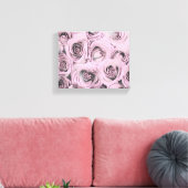 Tekening van roze rozen Canvasprint op spanram Canvas Afdruk (Insitu (Woonkamer))