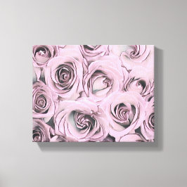 Tekening van roze rozen Canvasprint op spanram Canvas Afdruk