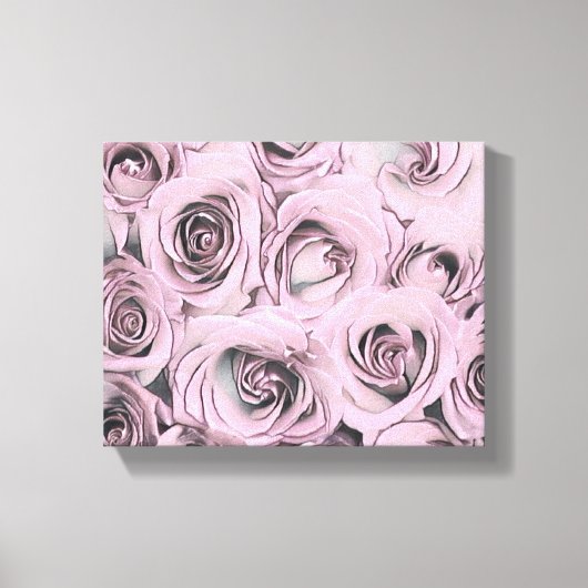 Tekening van roze rozen Canvasprint op spanram Canvas Afdruk (Voorkant)