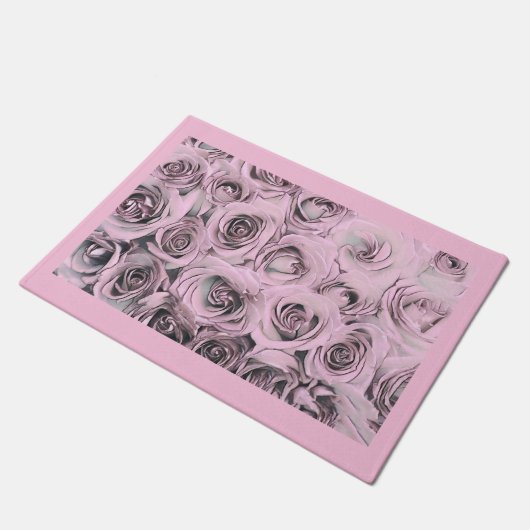 Tekening van roze rozen Deurklep Deurmat (Schuin)