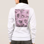 Tekening van roze rozen hoodie (Achterkant)
