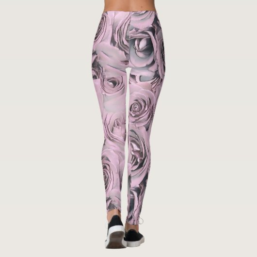 Tekening van roze rozen leggings (Achterkant)