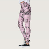Tekening van roze rozen leggings (Links)