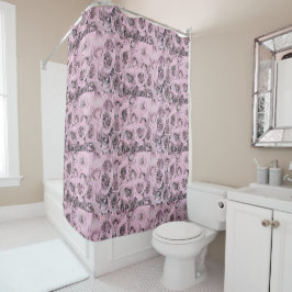 Tekening van roze rozen Shower Curtain Douchegordijn