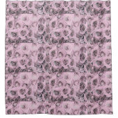 Tekening van roze rozen Shower Curtain Douchegordijn (Voorkant)