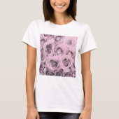 Tekening van roze rozen t-shirt (Voorkant)