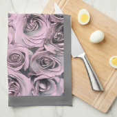 Tekening van roze rozen theedoek (Quarter Fold)