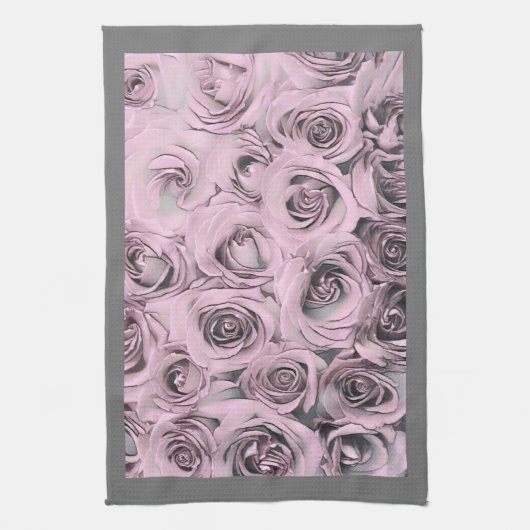 Tekening van roze rozen theedoek (Verticaal)