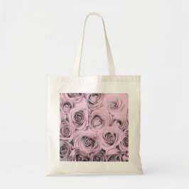 Tekening van roze rozen tote bag