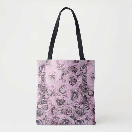 Tekening van roze rozen tote bag (Voorkant)
