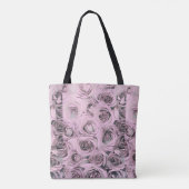 Tekening van roze rozen tote bag (Achterkant)