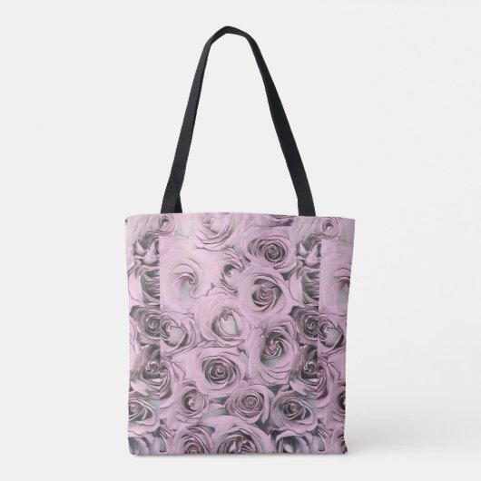 Tekening van roze rozen tote bag (Achterkant)