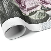 Tekening van roze rozenemmer (wrapppapier) cadeaupapier (Rol Hoek)