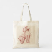 Tekening van stenen leeuwbewaker beeld tote bag (Achterkant)