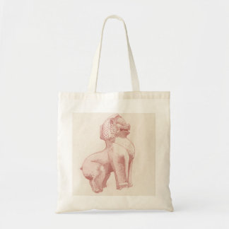 Tekening van stenen leeuwbewaker beeld tote bag